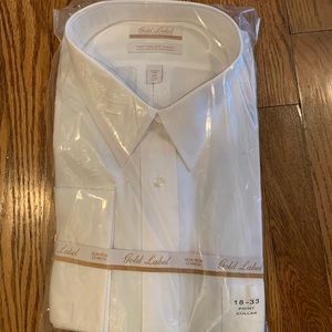 White button down long sleeve dress shirt nwt